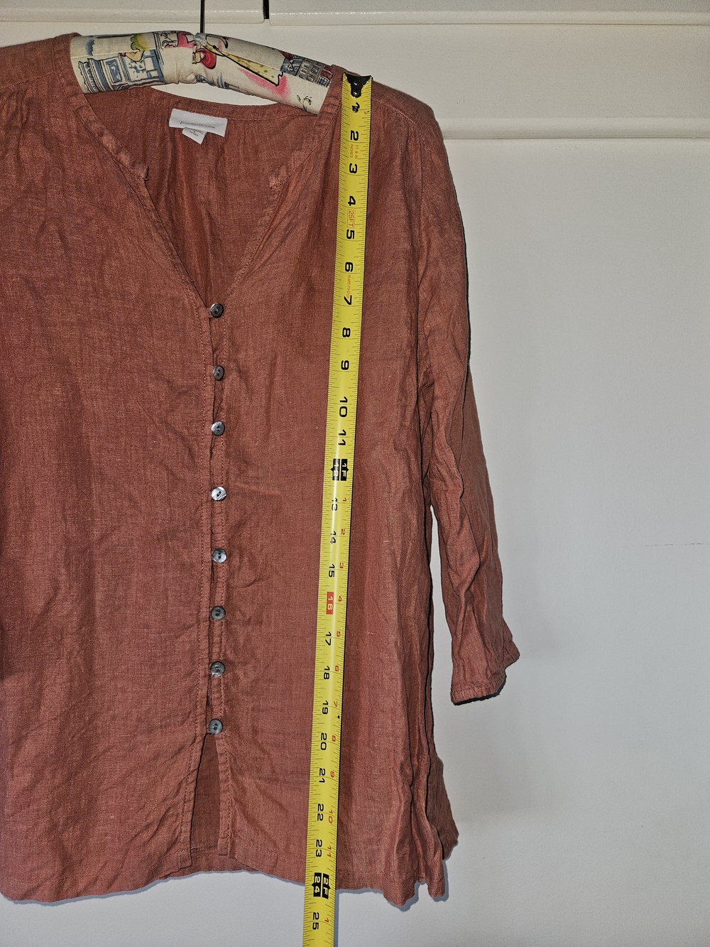 J. Jill Rust Button-Front Linen Top - Picture 3 of 7